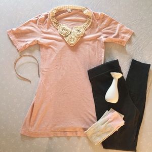 American Apparel pink scoop neck tee